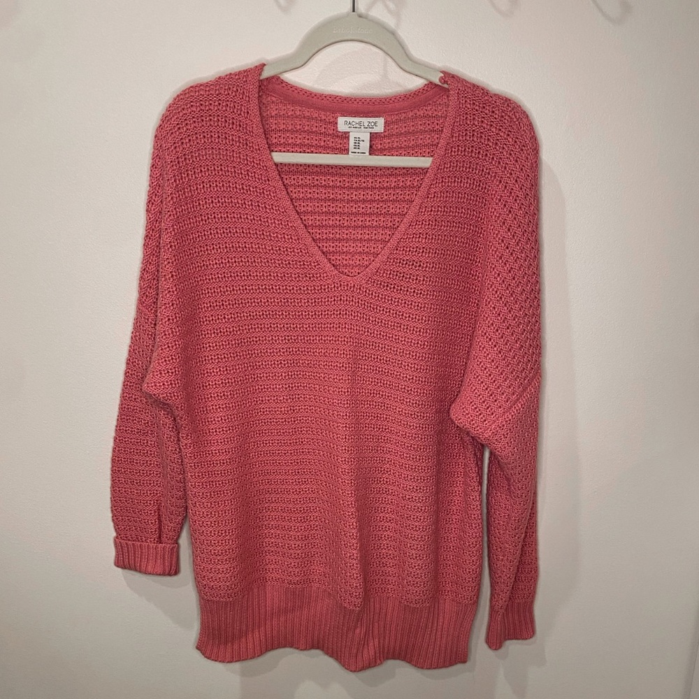 Pink V-Neck Sweater